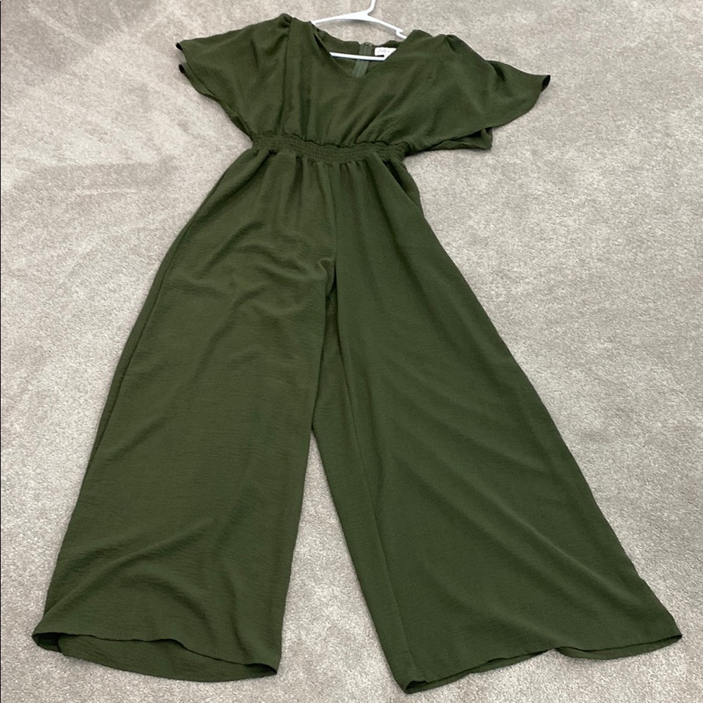 Elegant Olive Green Jumpsuit